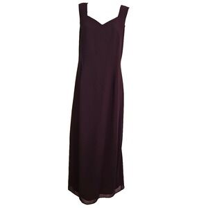 Vintage R&M Richards Plum Midi Dress Size 14P Sleeveless Cruise Event